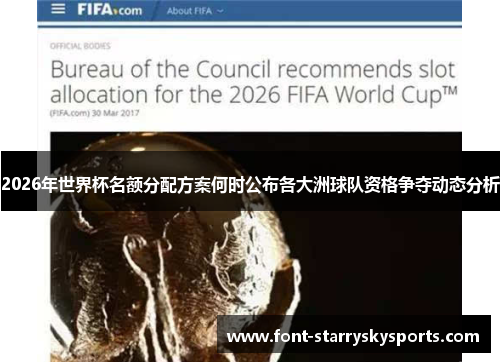 2026年世界杯名额分配方案何时公布各大洲球队资格争夺动态分析